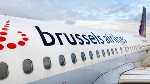 zijkant van vliegtuig van brussels airlines